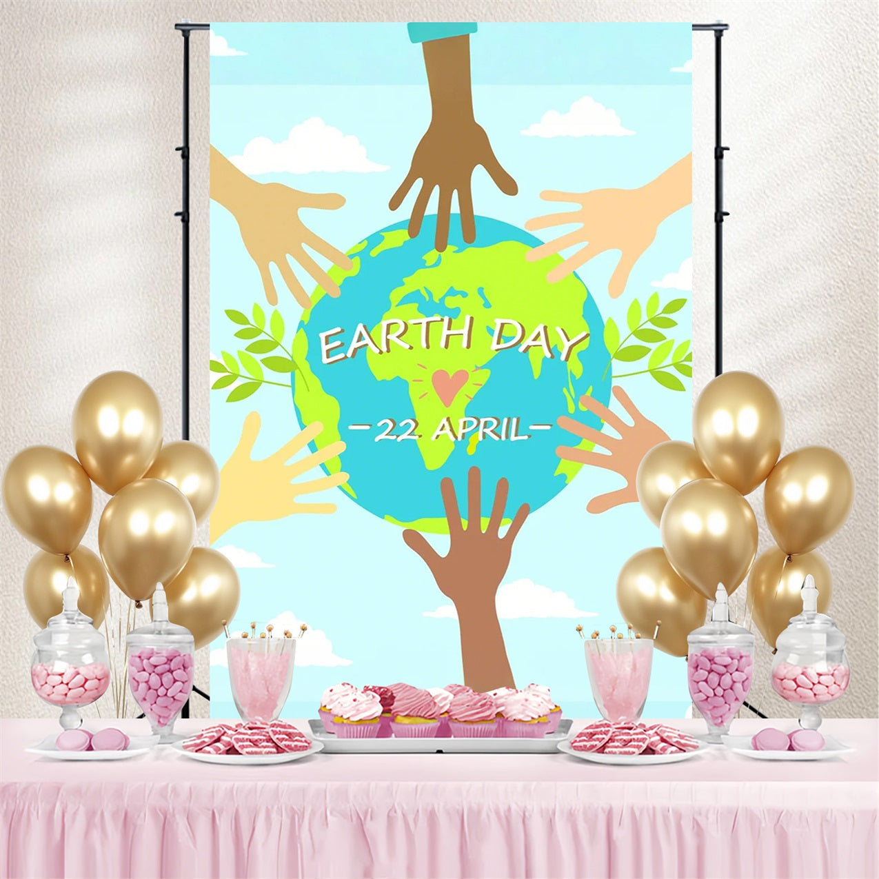Happy Earth Day Backdrop Save the Planet Unity Backdrop UK GTY3-76