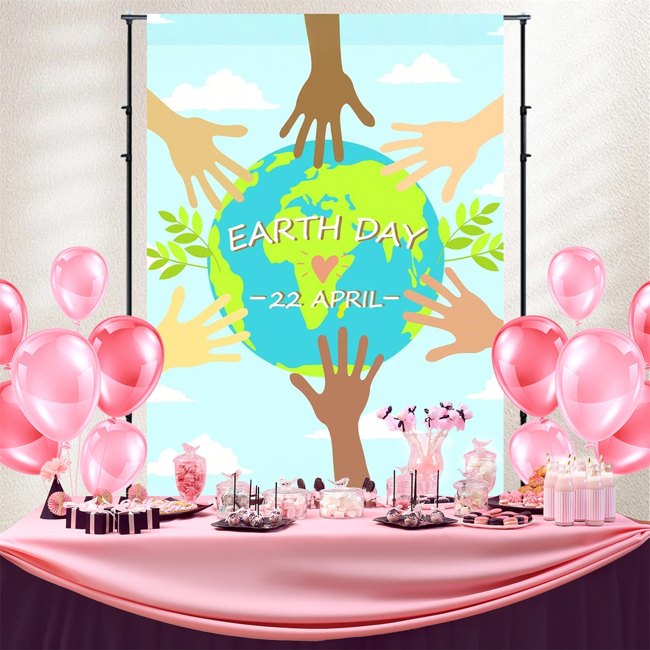 Happy Earth Day Backdrop Save the Planet Unity Backdrop UK GTY3-76