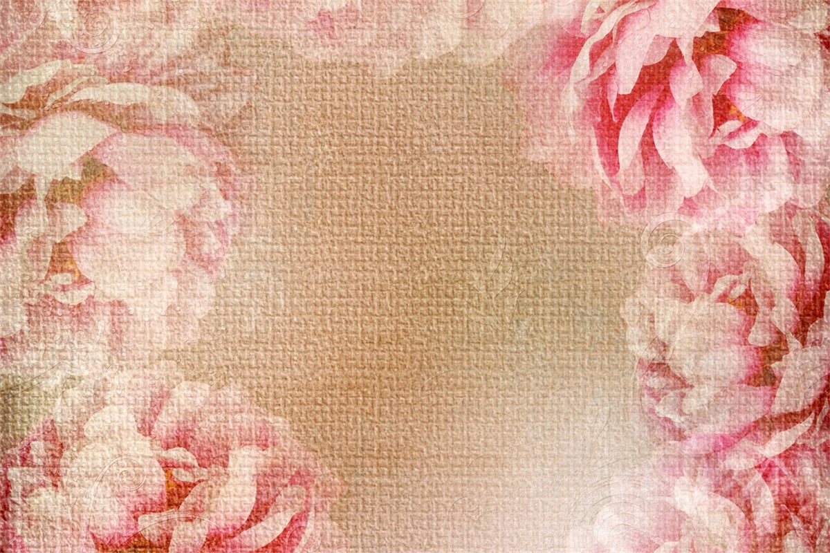 Portrait Backdrops Vintage Floral Canvas Beige Backdrop UK GTY3-82