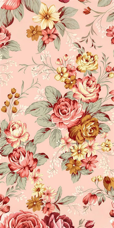 Flower Photo Backdrop Pastel Floral Vintage Pink Sweep Backdrop UK LXX2-293