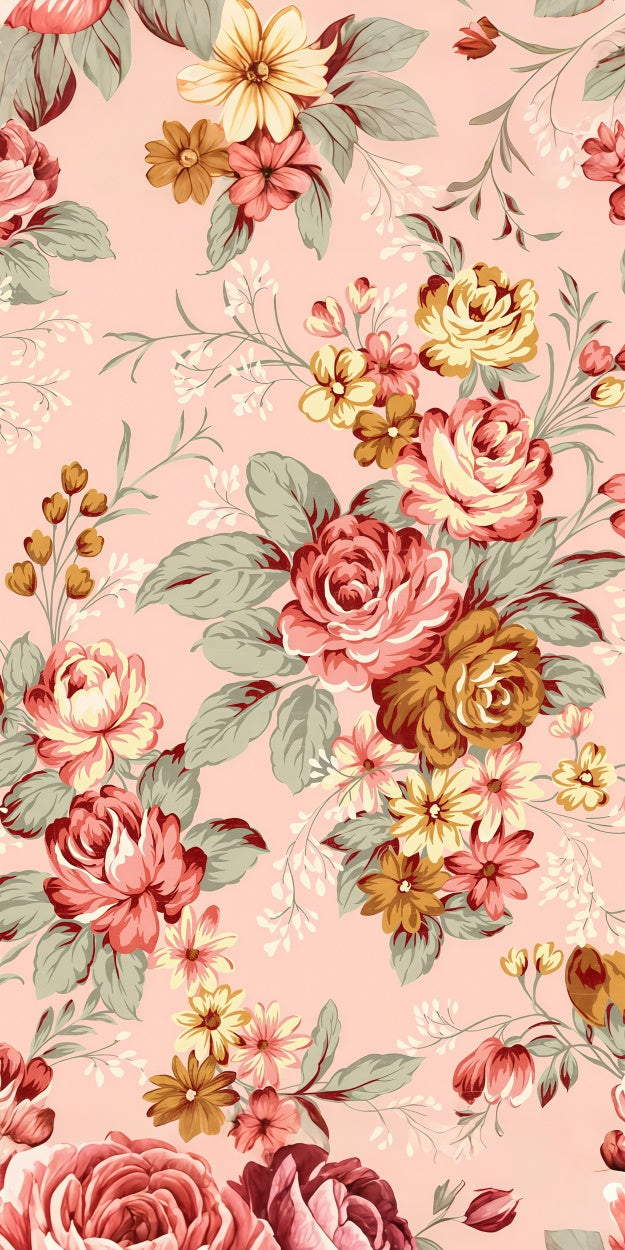 Flower Photo Backdrop Pastel Floral Vintage Pink Sweep Backdrop UK LXX2-293