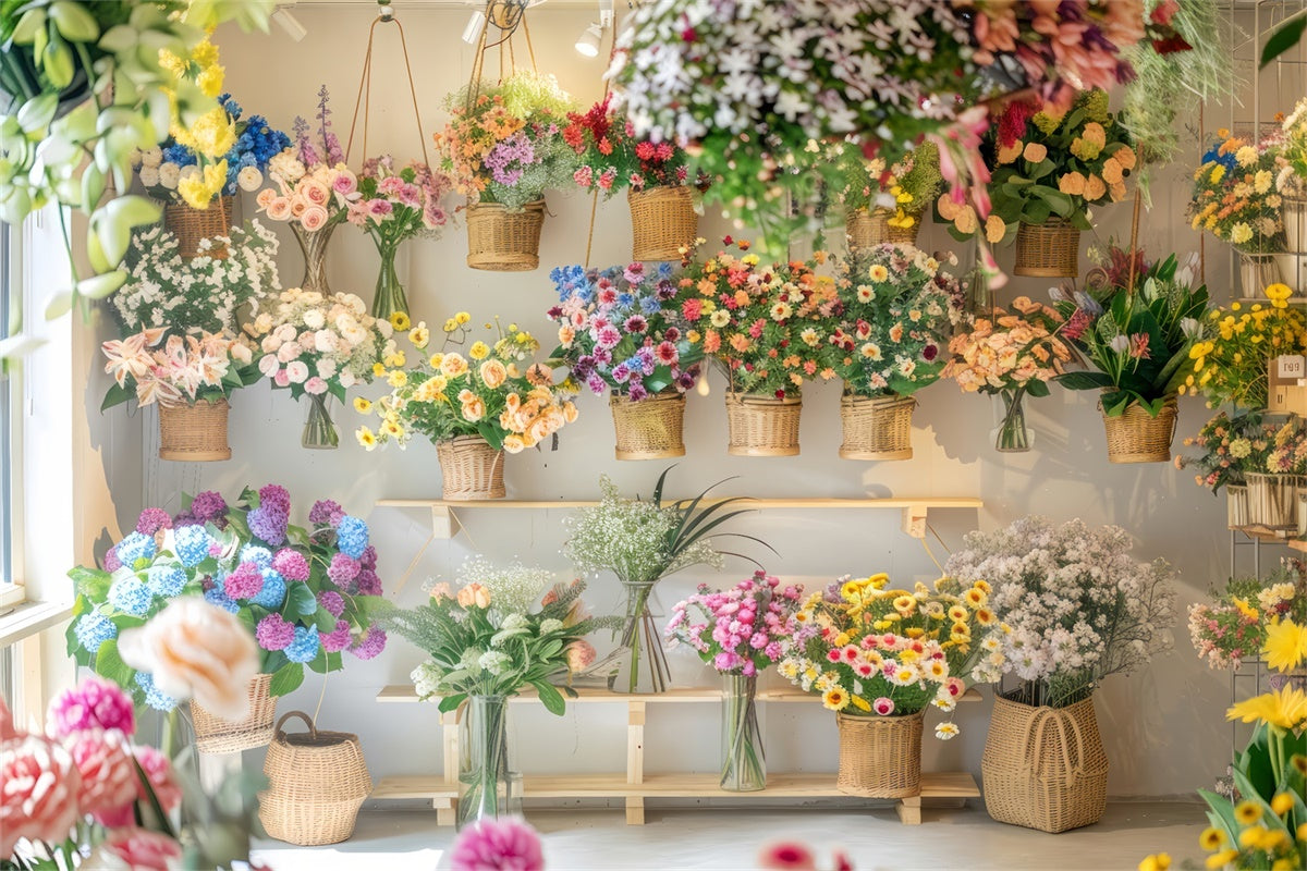 Backdrops For Spring Sunlit Window Floral Display Backdrop UK LXX2-57