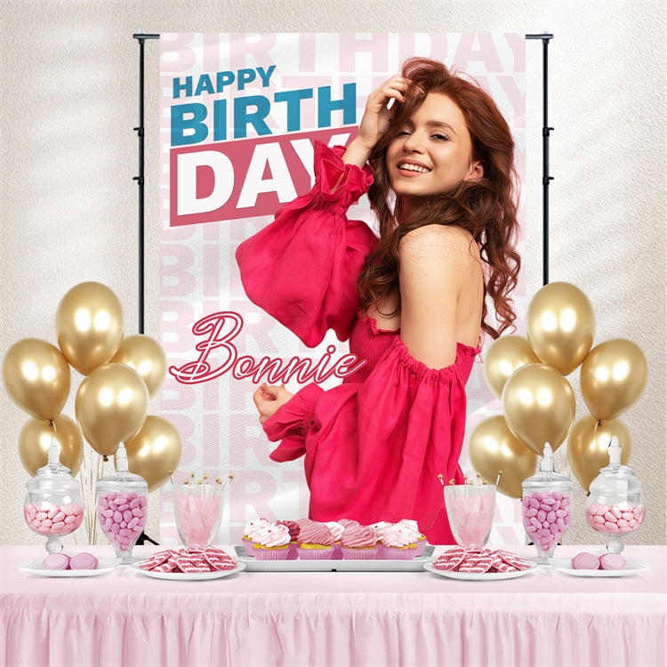 Customized Backdrop For Birthday Fashion Forward Pink Backdrop UK LXX3-112