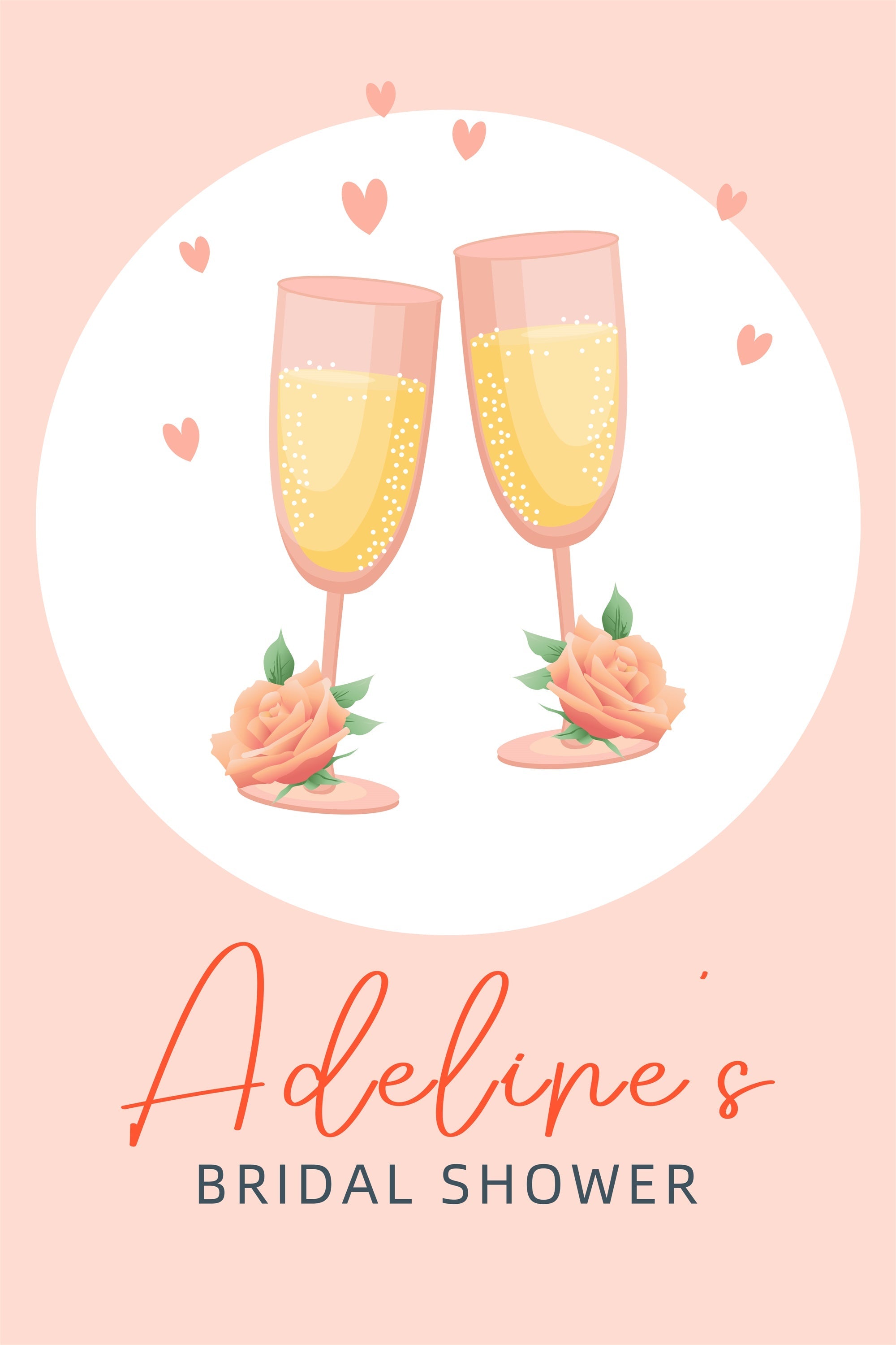 Bridal Shower Backdrop Minimal Pink Champagne Custom Backdrop UK LXX3-134