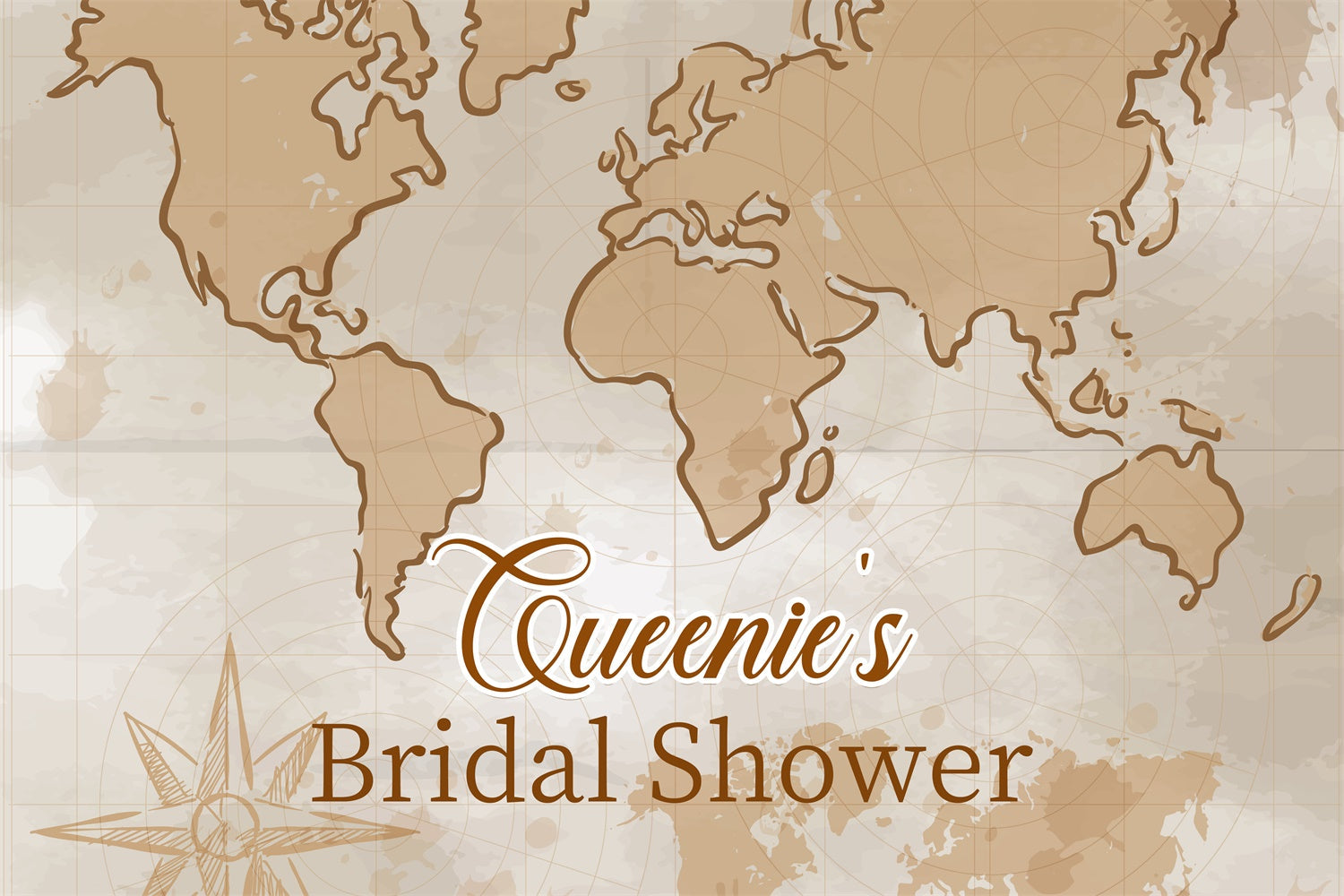 Bridal Shower Backdrop Vintage Map Personalized Backdrop UK LXX3-137