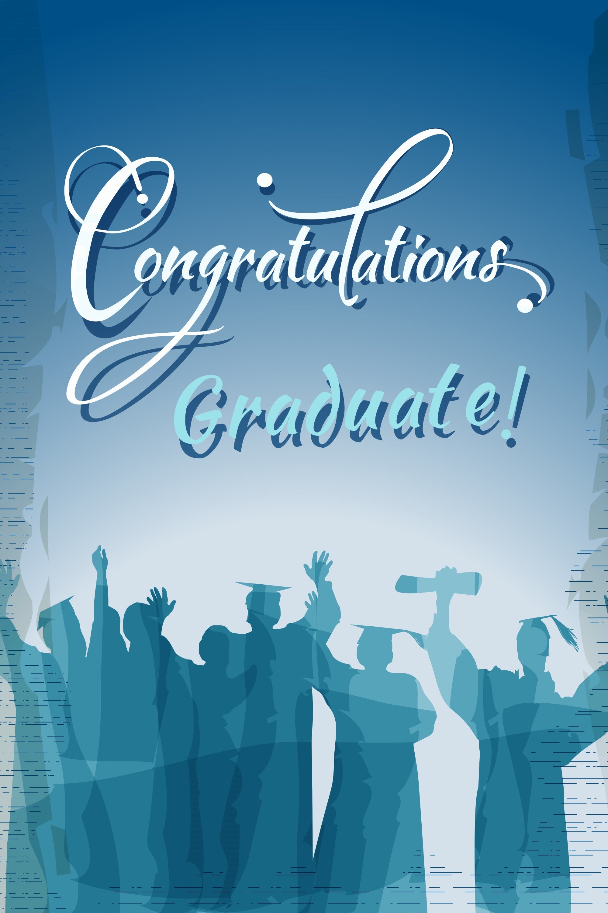 Graduated Backdrop Blue Gradient Cheers Graduation Party Backdrop UK LXX3-143