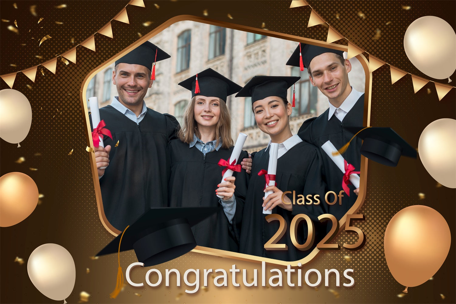 Personalized Graduation Backdrop Elegant Balloon Graduation Party Backdrop UK LXX3-155