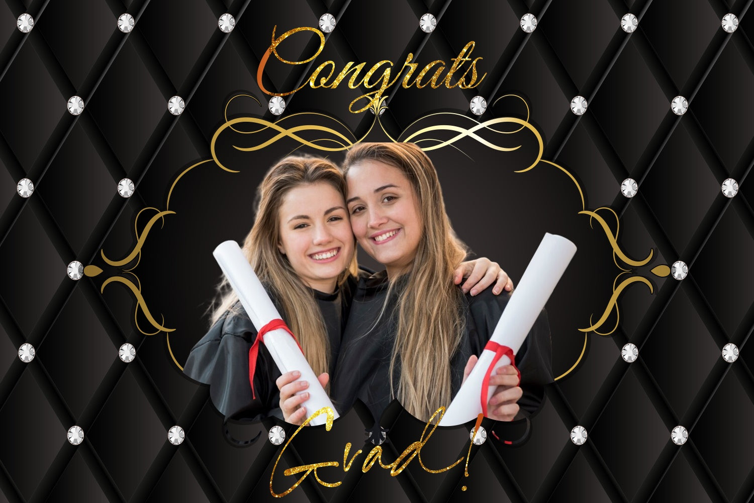 Customized Graduation Backdrop Shining Diamonds Graduation Party Backdrop UK LXX3-158