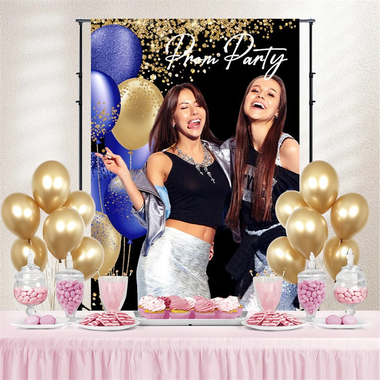 Prom Backdrop Sparkling Balloons Graduation Party Customized Backdrop UK LXX3-165