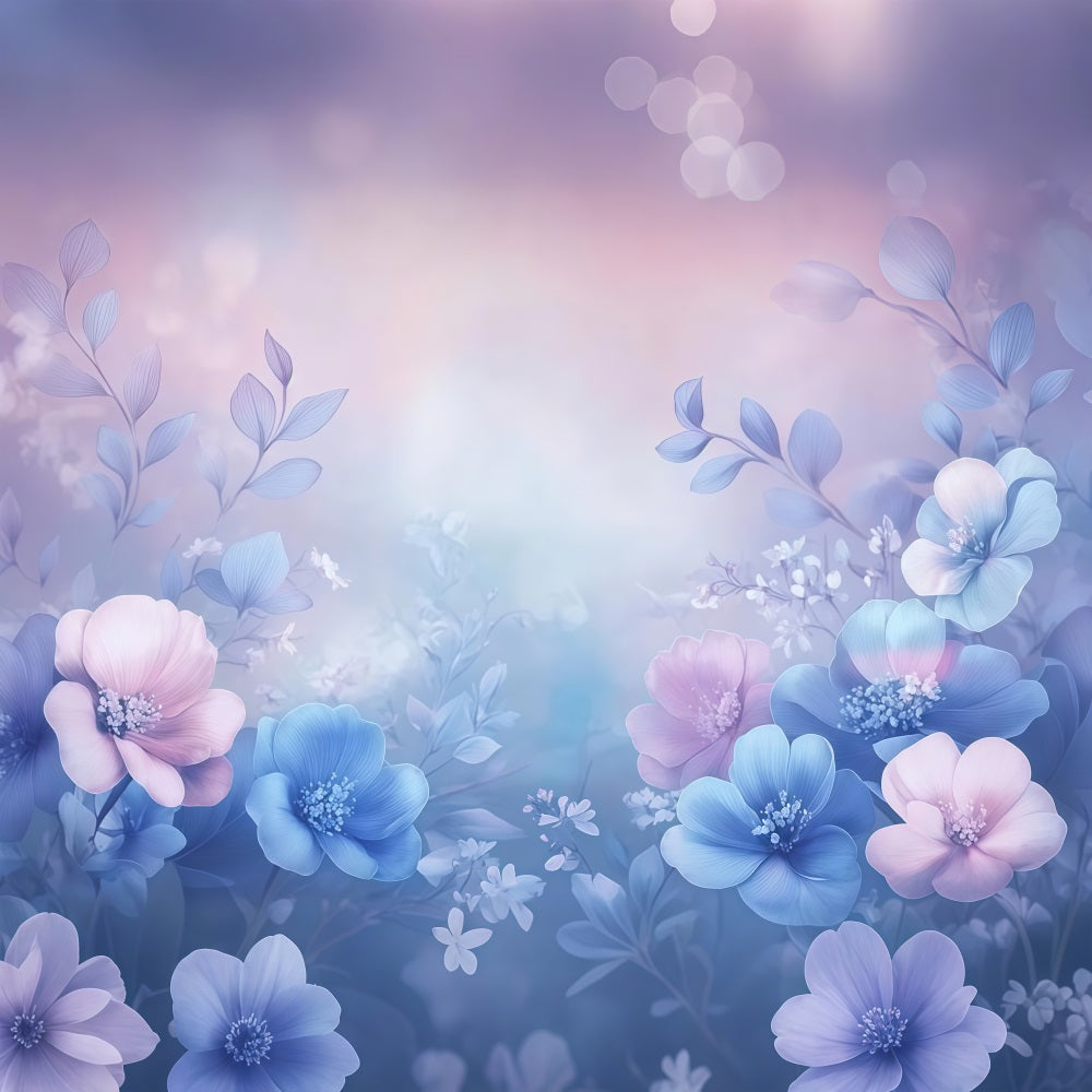 Mother's Day Backdrop Blue Pink Floral Glow Backdrop UK LXX3-33