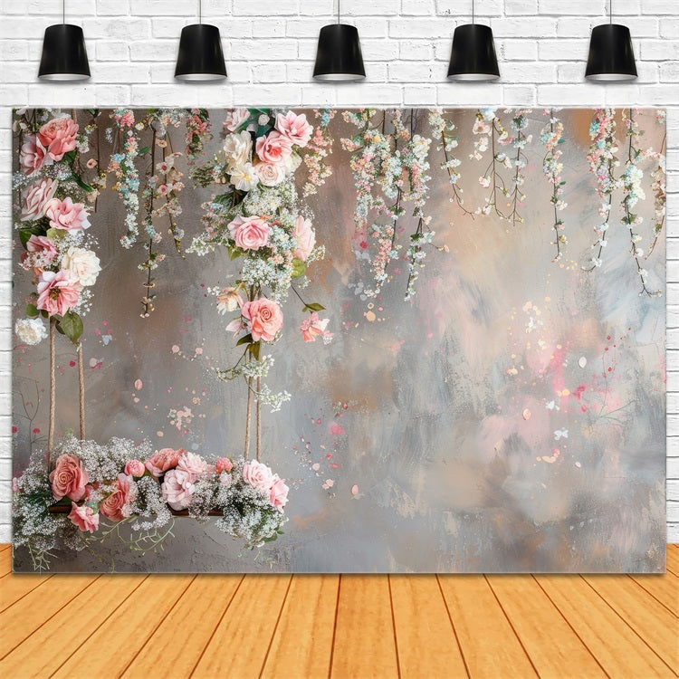 Mothers Day Backdrops Swing Floral Photography Backdrop UK LXX3-38