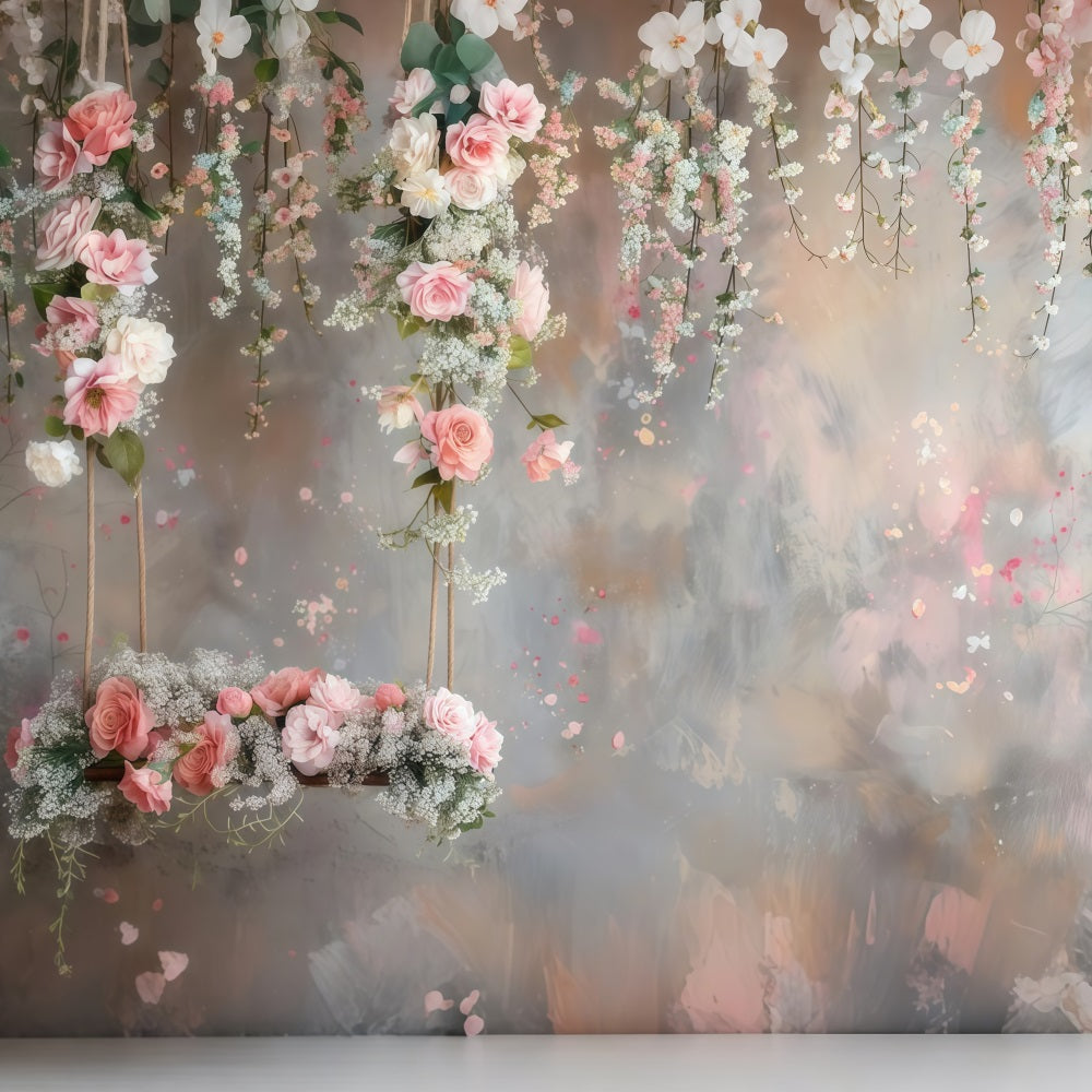 Mothers Day Backdrops Swing Floral Photography Backdrop UK LXX3-38