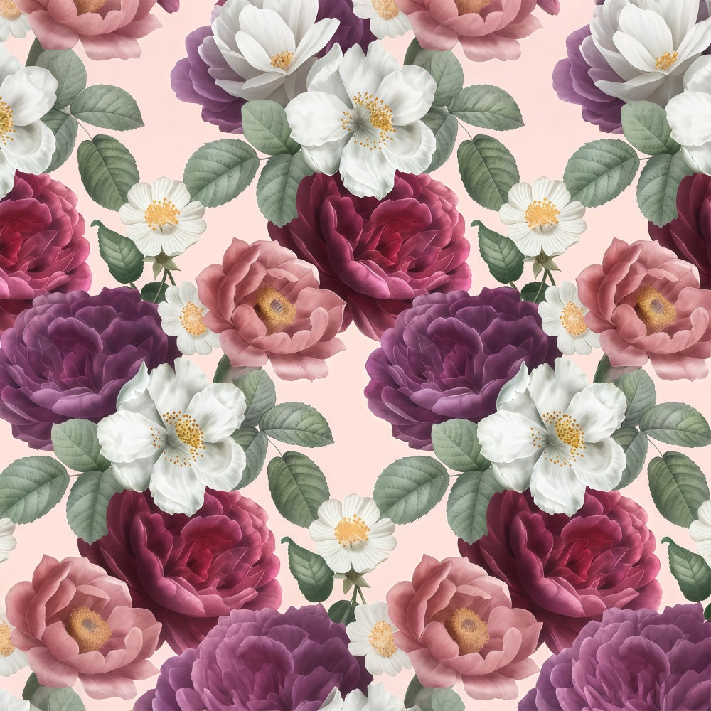 Mother's Day Photography Backdrops Vintage Floral Pattern Backdrop UK LXX3-39