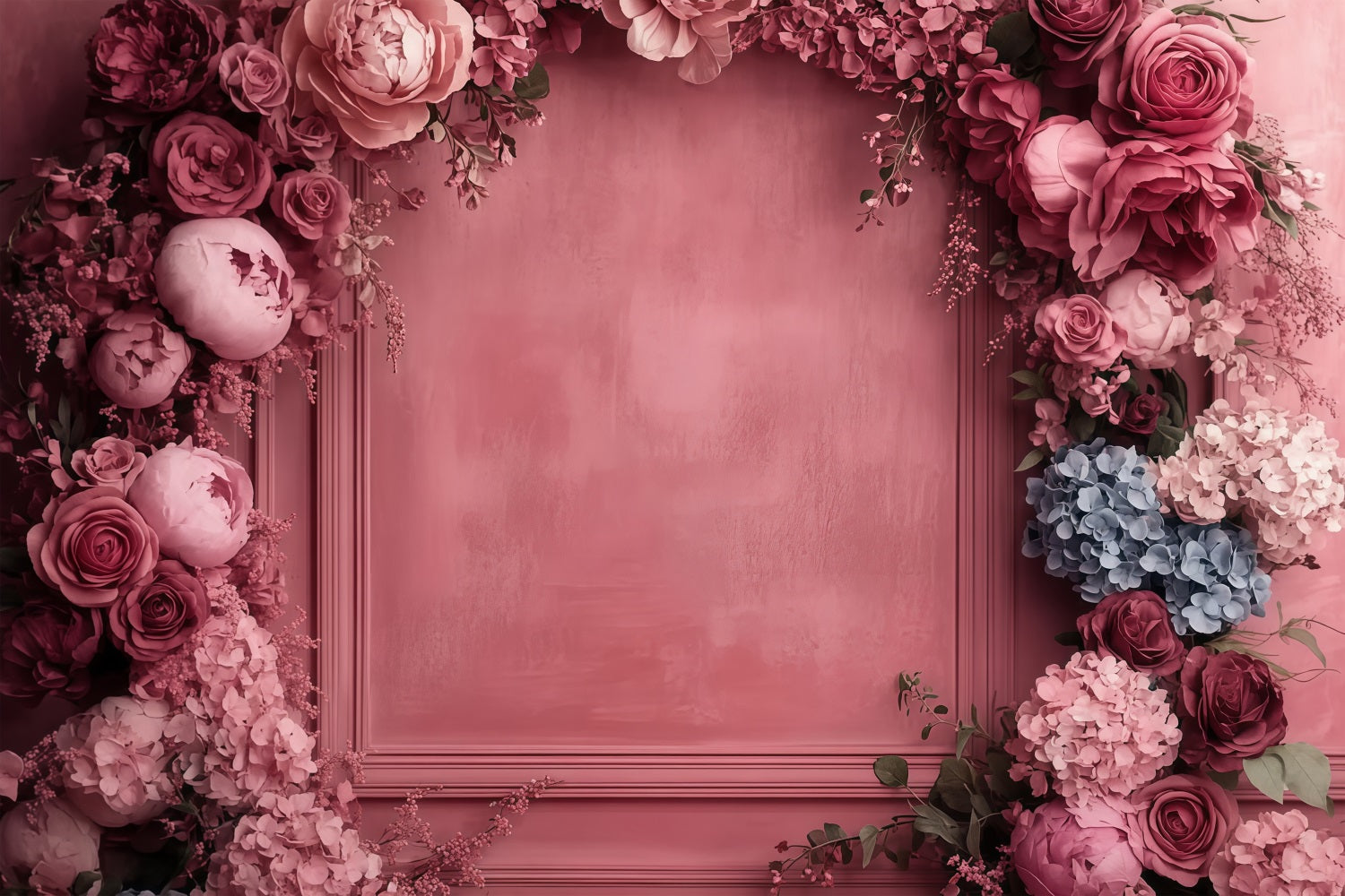 Mothers Day Photography Backdrops Red Floral Frame Backdrop UK LXX3-40