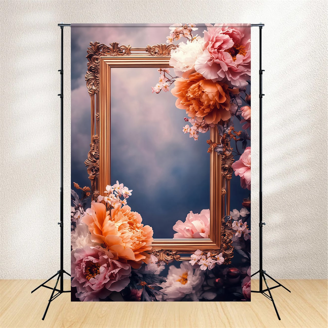 Backdrop For Mothers Day Baroque Floral Frame Backdrop UK LXX3-43