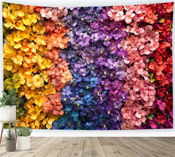Backdrop For Mother's Day Colorful Floral Wall Backdrop UK LXX3-44