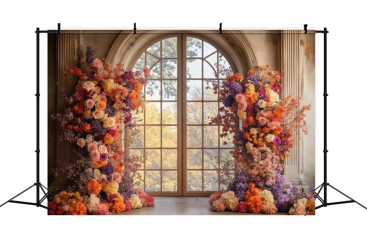 Backdrop Mothers Day Golden Hour Floral Window Backdrop UK LXX3-46