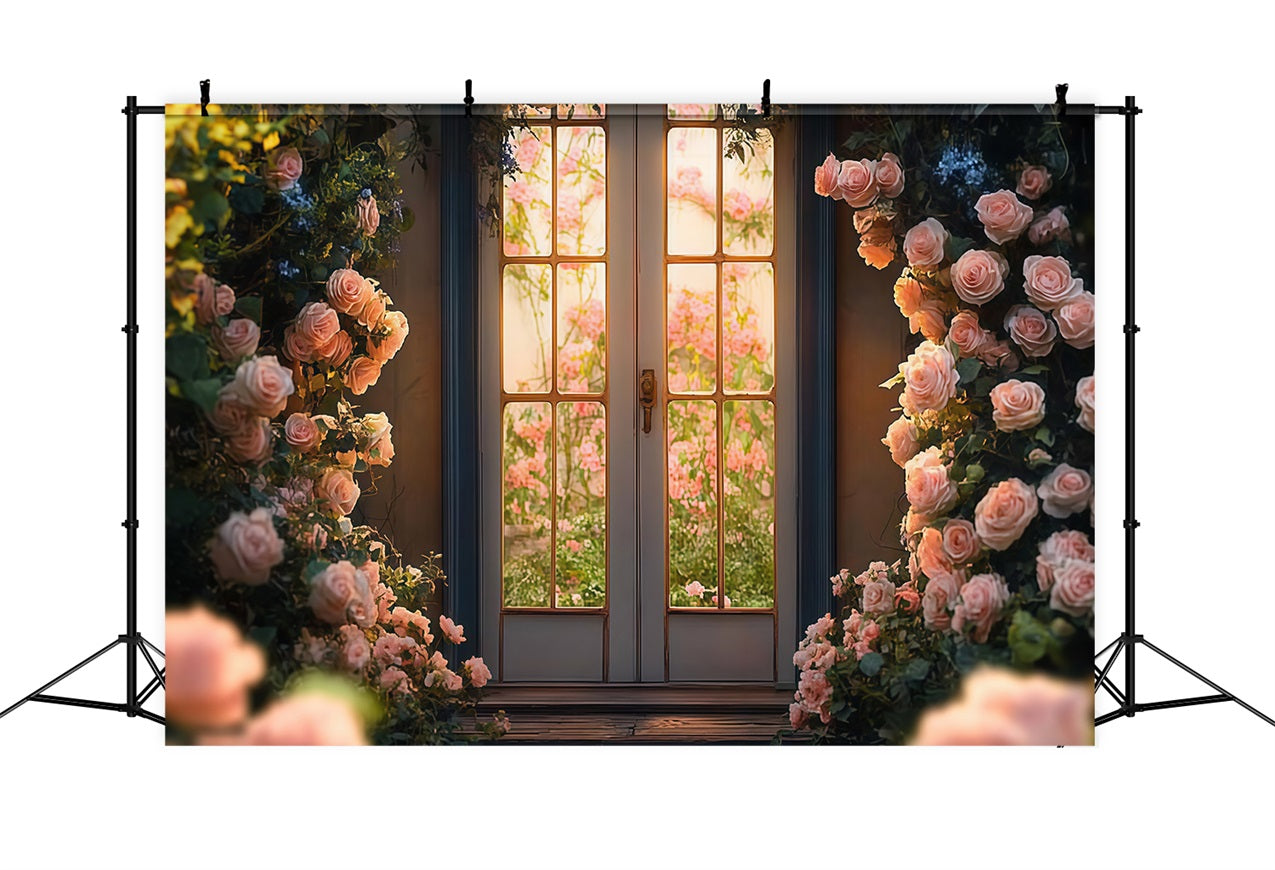 Mother's Day Photo Backdrop Ideas Rose Entrance Backdrop UK LXX3-47