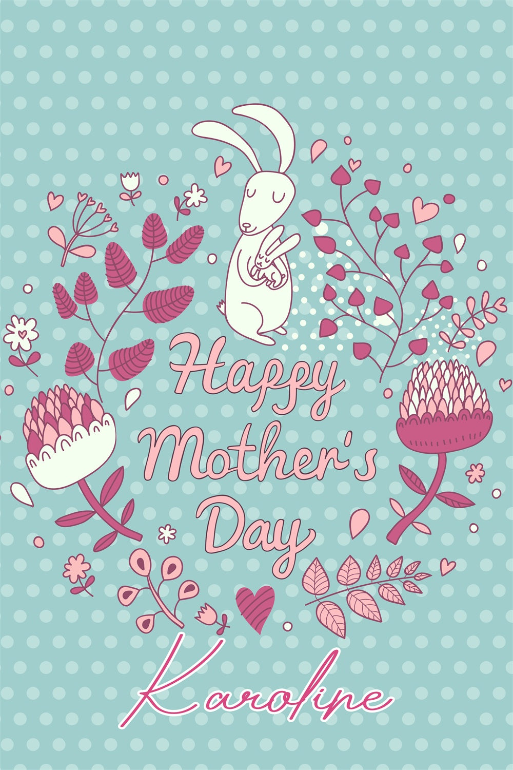 Backdrops For Mother's Day Serenity Floral Bunny Custom Backdrop UK LXX3-81