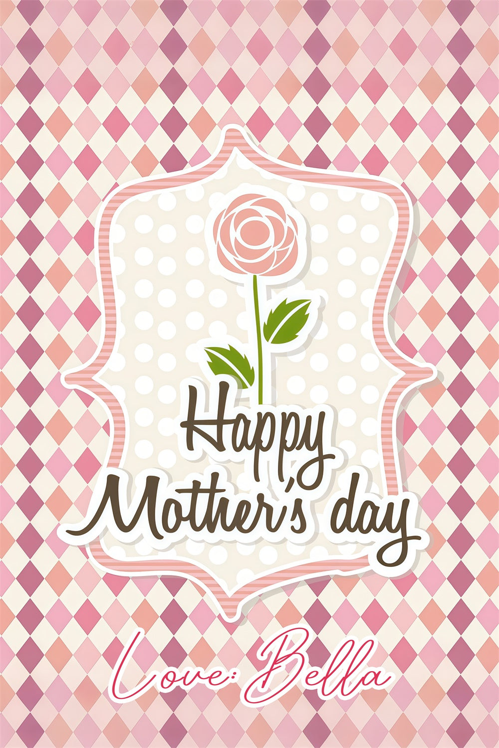 Happy Mothers Day Backdrop Chic Rose Framed Customized Backdrop UK LXX3-82