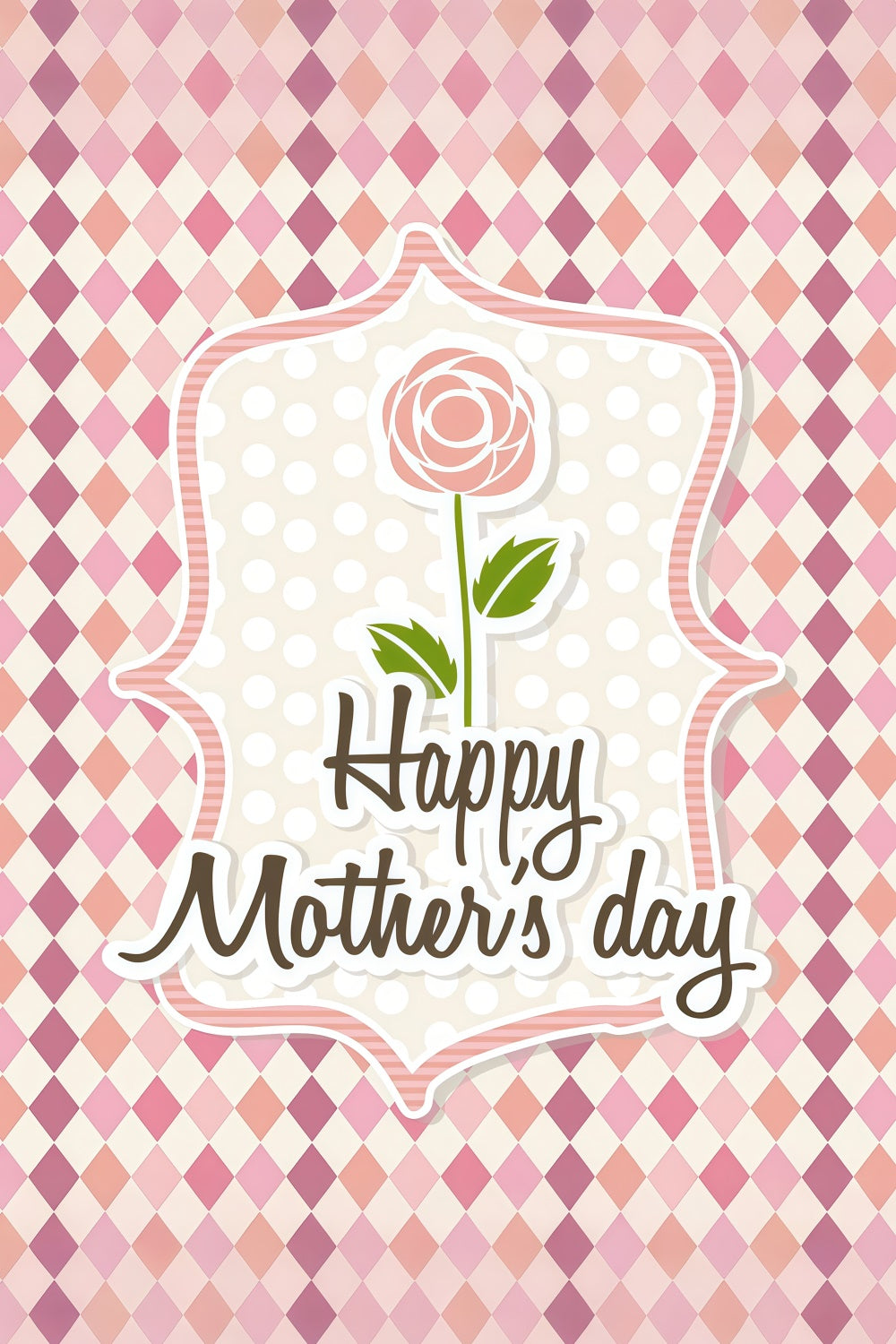 Happy Mothers Day Backdrop Chic Rose Framed Customized Backdrop UK LXX3-82