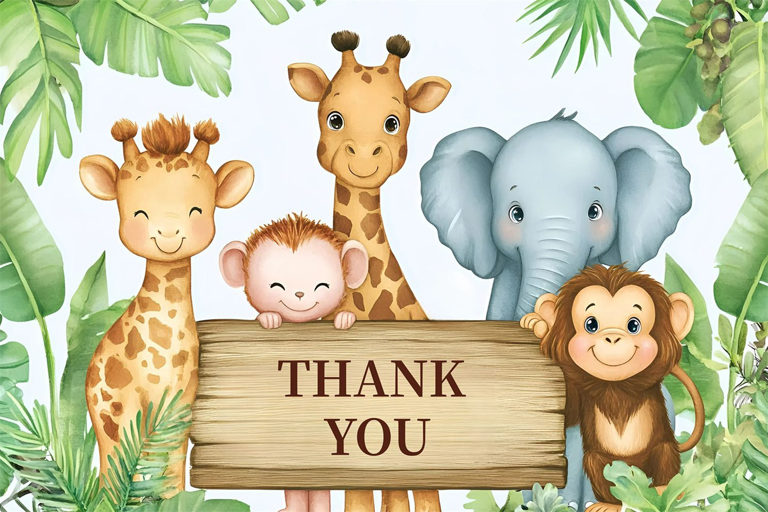 Mothers Day Picture Backdrop Safari Animal Gathering Custom Backdrop UK LXX3-89
