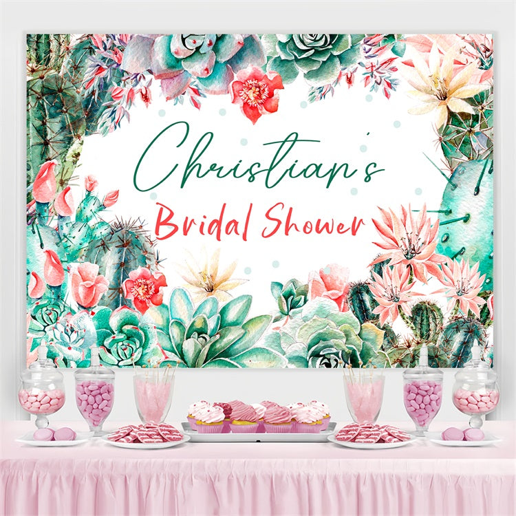 Backdrop For Bridal Shower Tropical Succulent Custom Backdrop UK LXX4-101