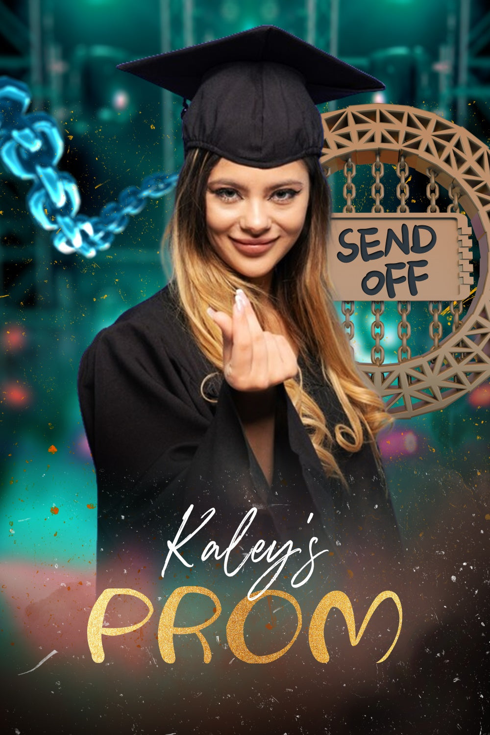 Prom 2025 Backdrop Green Sparkle Graduation Party Backdrop UK LXX4-150