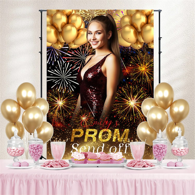 Prom Photo Backdrop Bright Fireworks Graduation Party Backdrop UK LXX4-160