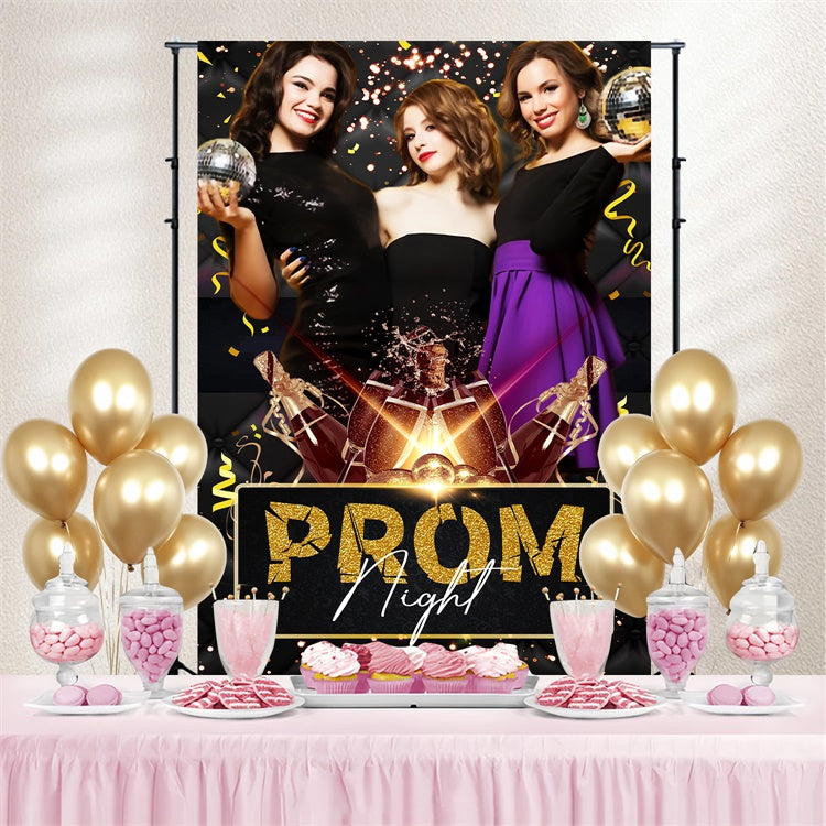 Prom Backdrop Ideas Glitter Champagne Graduation Party Backdrop UK LXX4-161