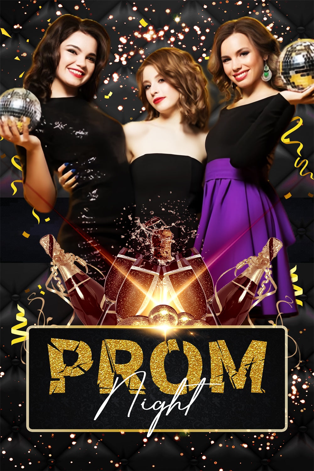 Prom Backdrop Ideas Glitter Champagne Graduation Party Backdrop UK LXX4-161