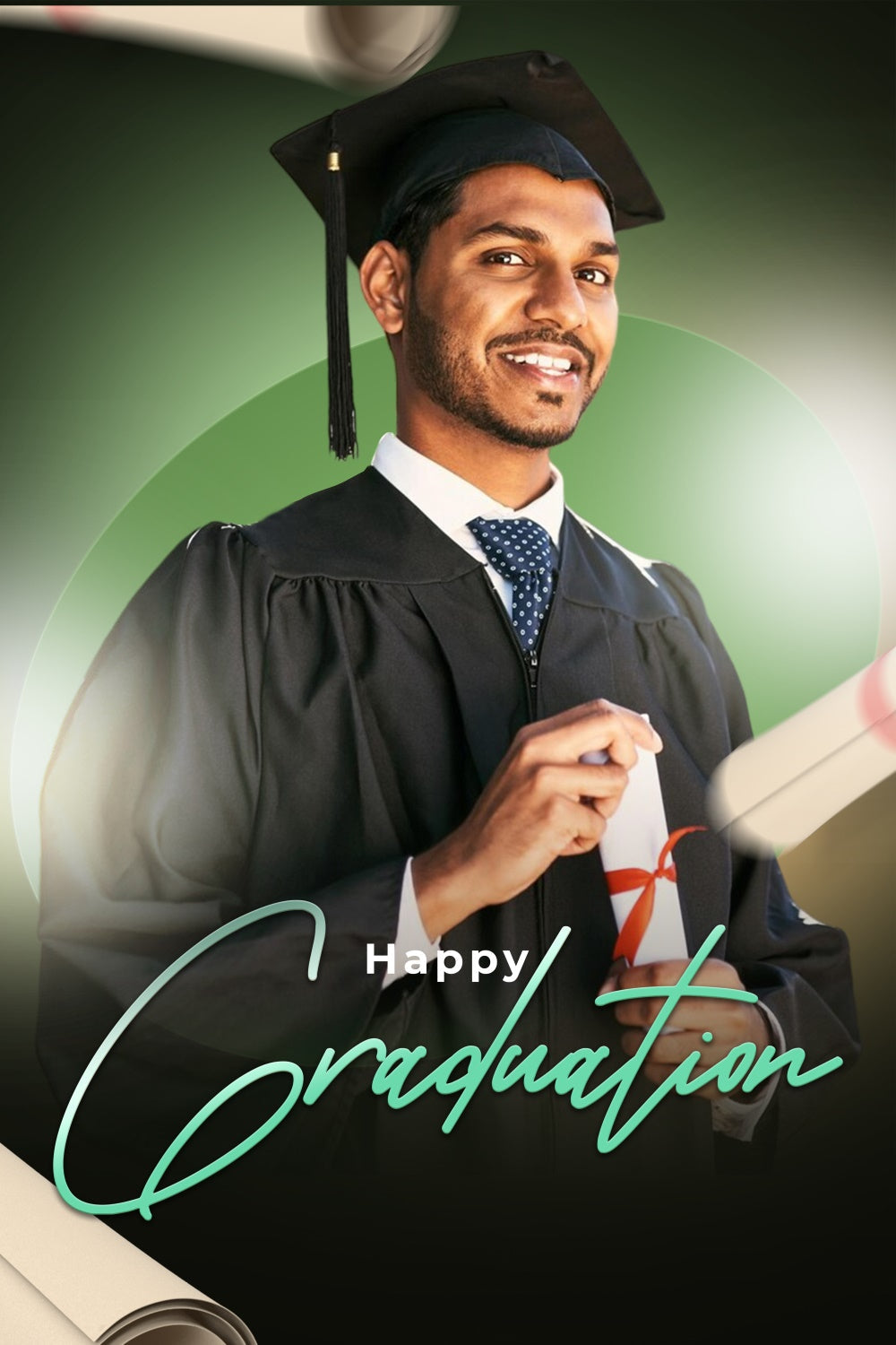 Personalized Graduation Backdrop Fresh Green Graduation Party Backdrop UK LXX4-167