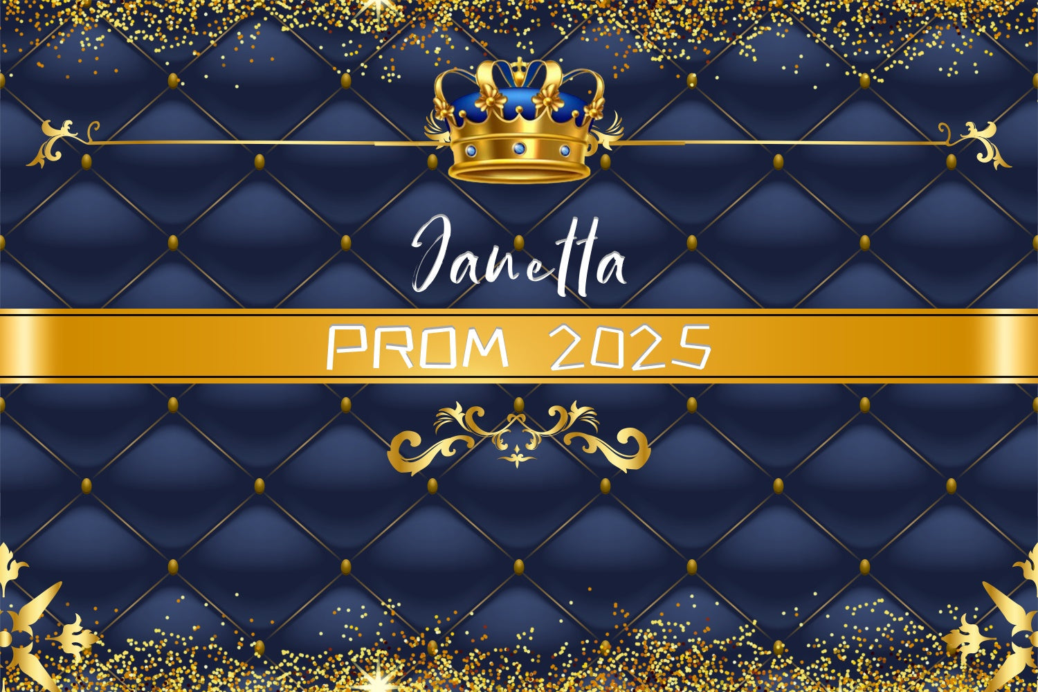 Prom Backdrop Glamorous Crown Theme Graduation Party Backdrop UK LXX4-170