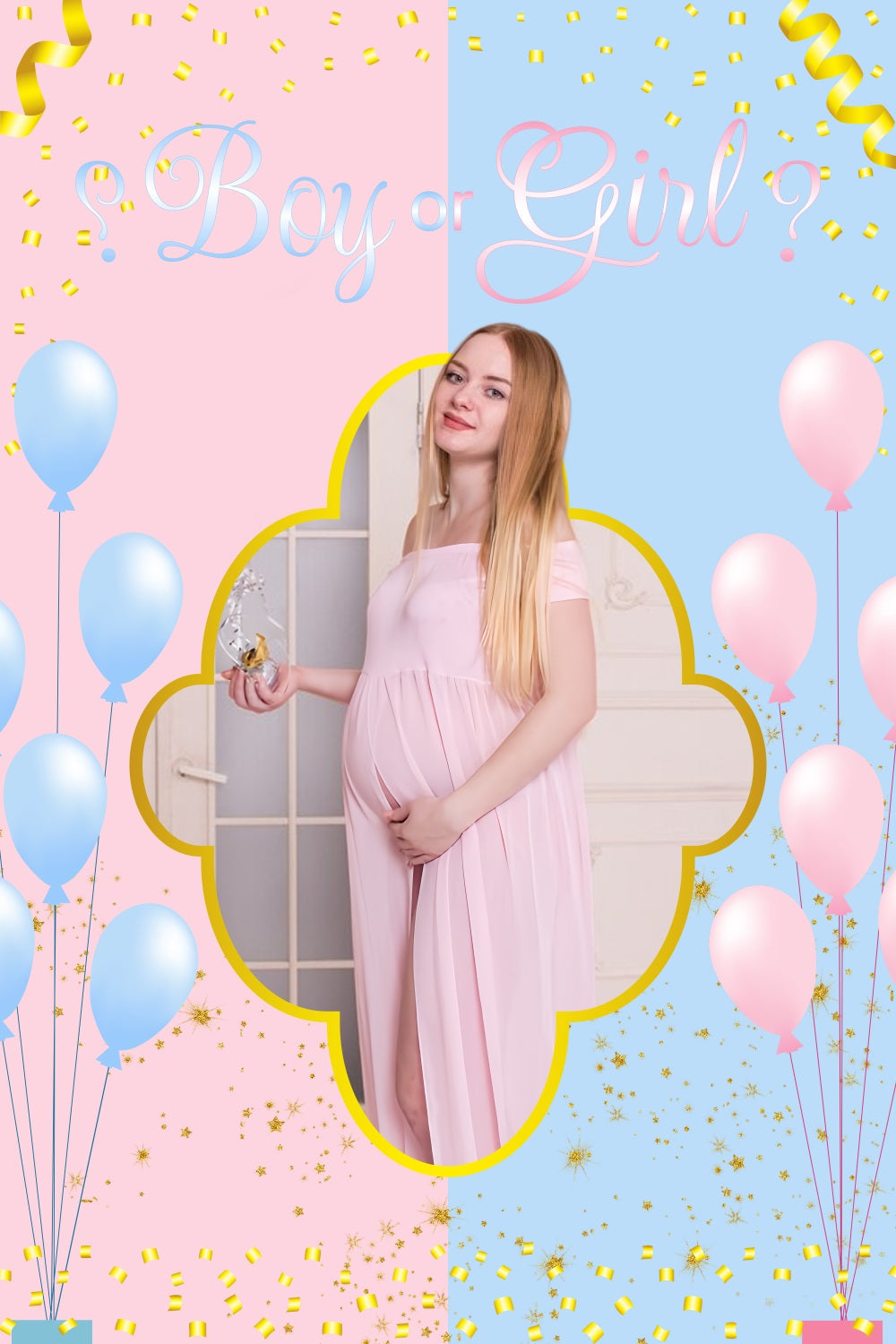 Baby Shower Backdrops Gender Reveal Sparkle Balloon Customized Backdrop UK LXX4-183