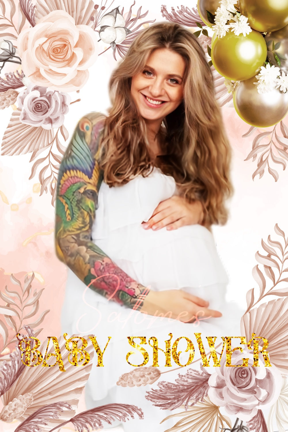 Boho Baby Shower Backdrop Bloom Balloon Personalized Backdrop UK LXX4-212