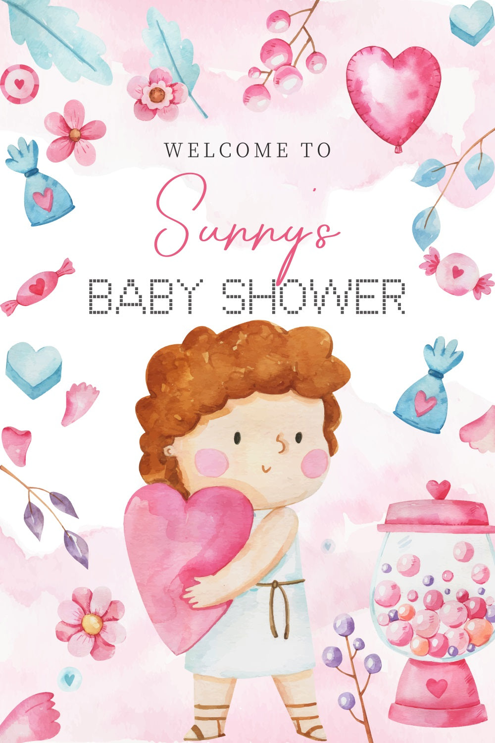 Baby Shower Backdrops Sweet Cartoon Candyland Customized Backdrop UK LXX4-216