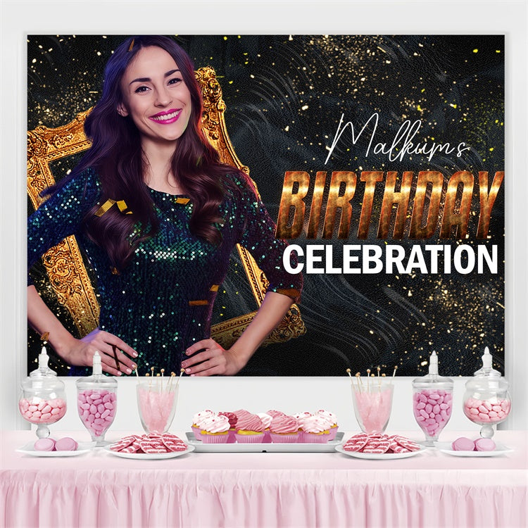 Custom Birthday Party Backdrop Vintage Frame Confetti Backdrop UK LXX4-29