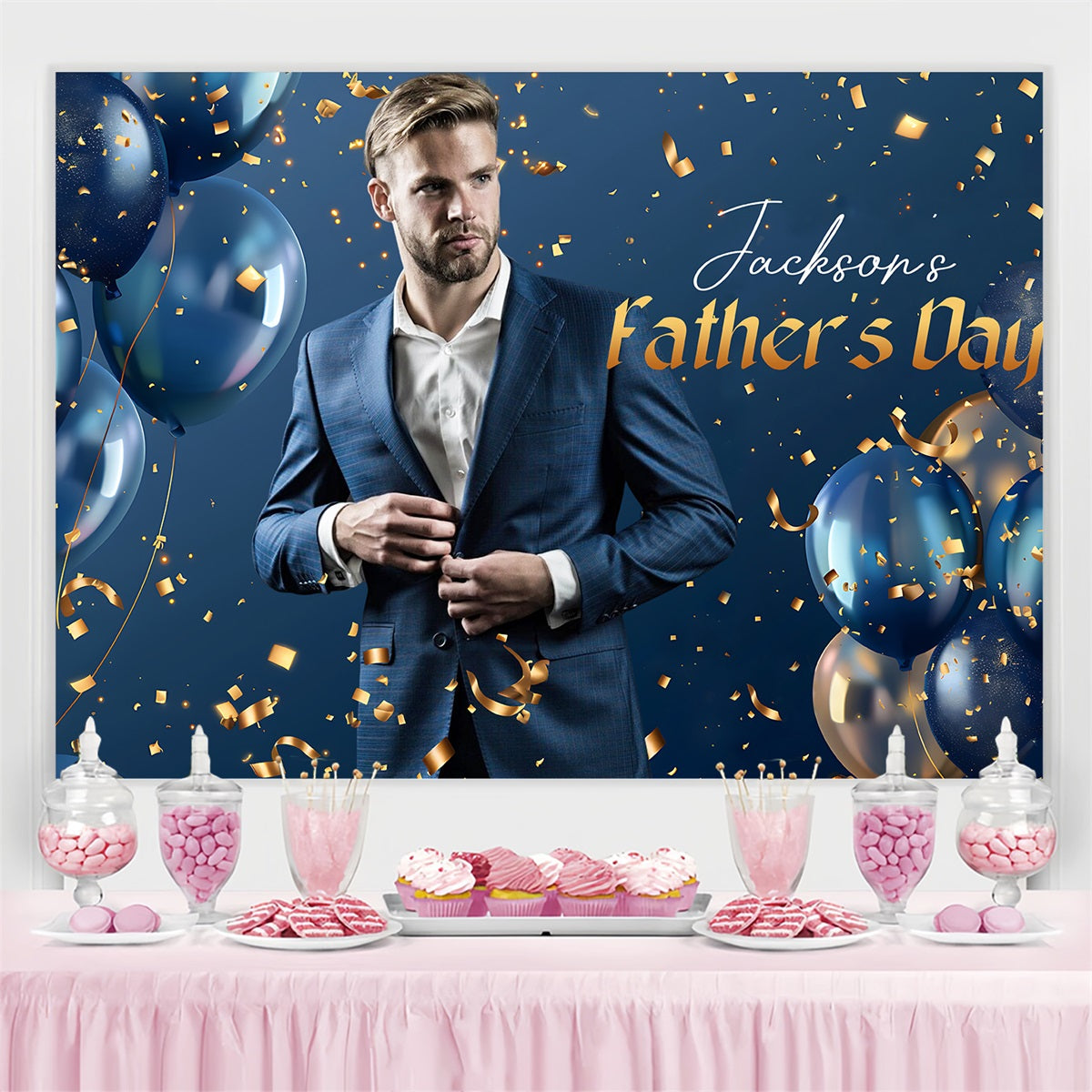 Father Day Backdrop Confetti Balloon Custom Backdrop UK LXX4-84