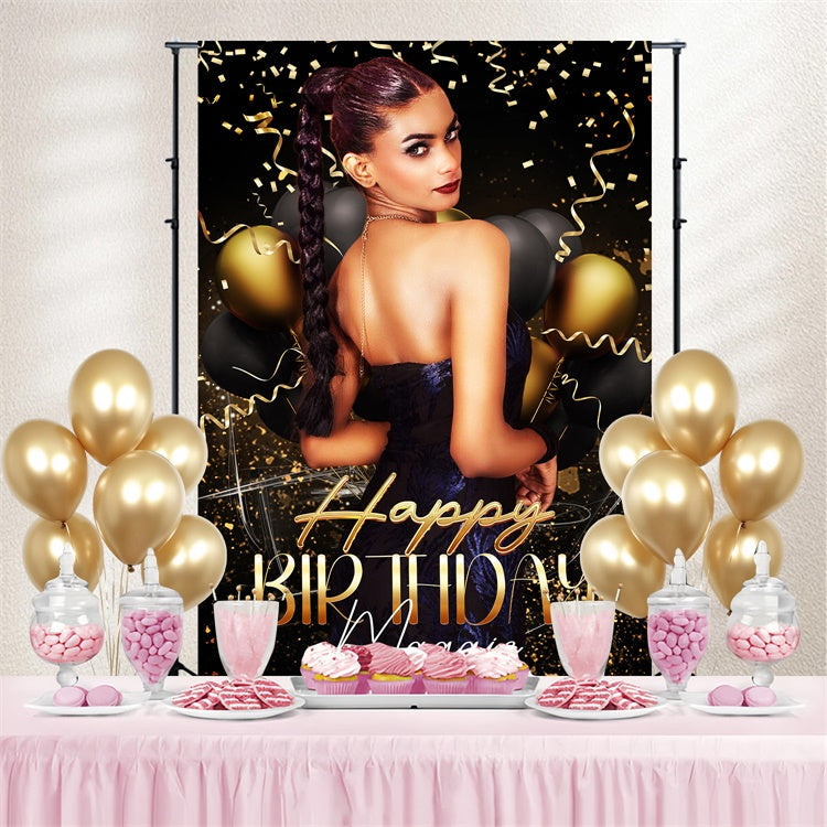 Custom Birthday Party Backdrop Chic Balloon Confetti Backdrop UK LXX4-9