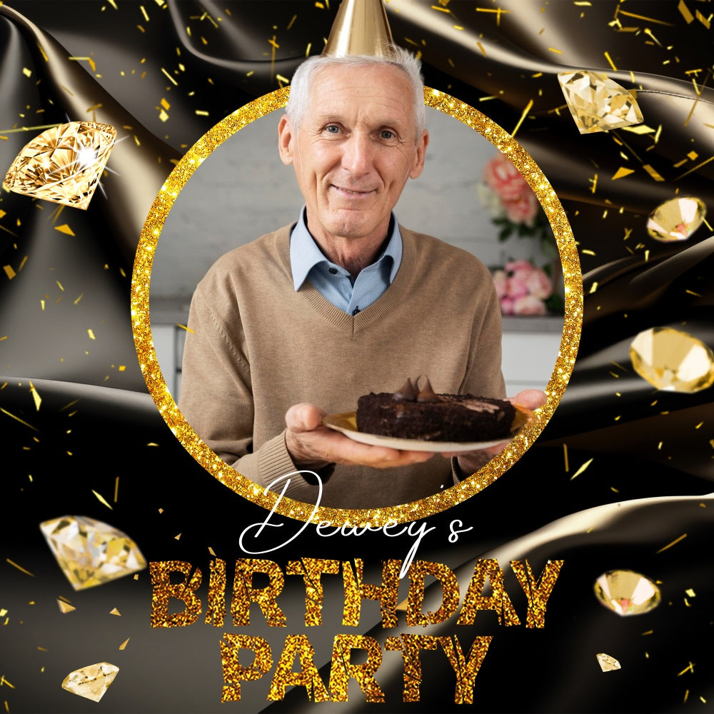 Custom Birthday Backdrops Sparkling Diamond Celebration Backdrop UK LXX5-121