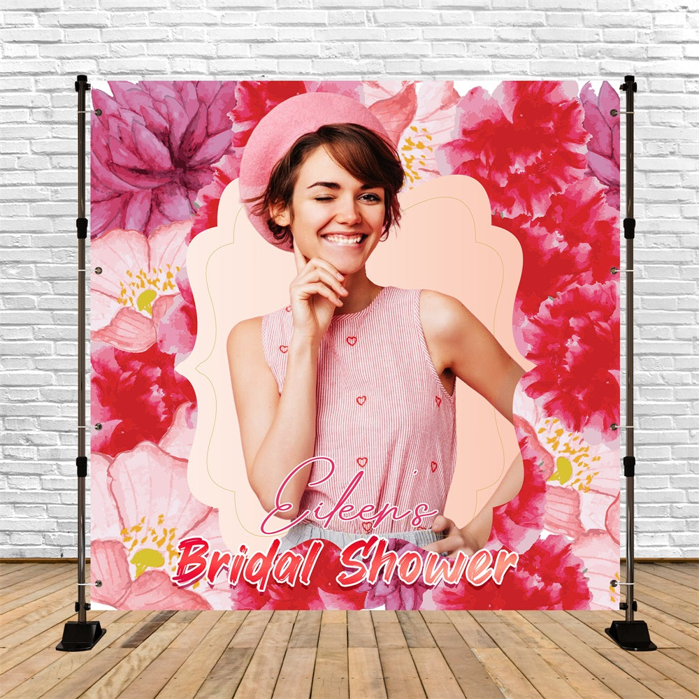 Bridal Shower Backdrop Ideas Red Floral Charm Custom Backdrop UK LXX5-162