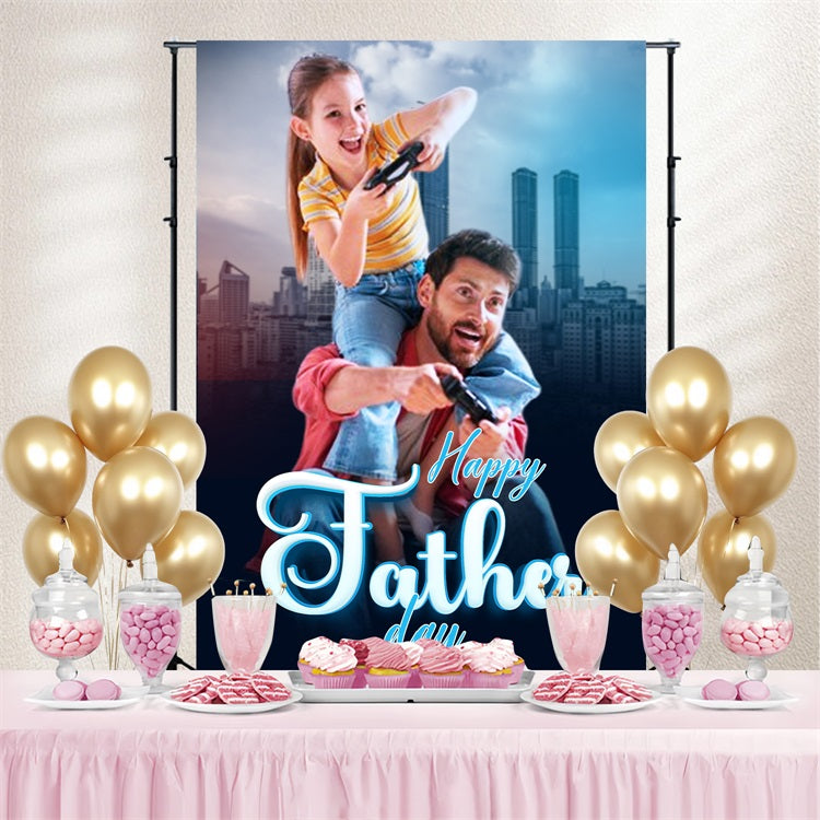 Happy Father's Day Backdrop City Adventure Game Personalised Backdrop UK LXX5-20