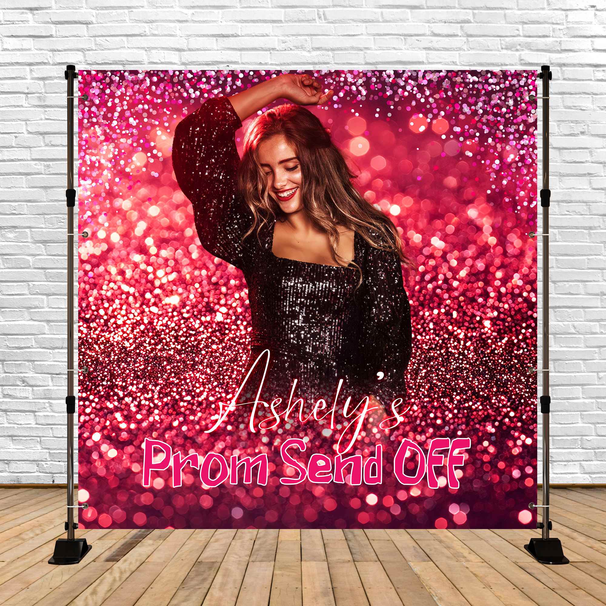 Prom Backdrop Ideas Red Sparkle Glam Custom Party Graduation Backdrop UK LXX5-205