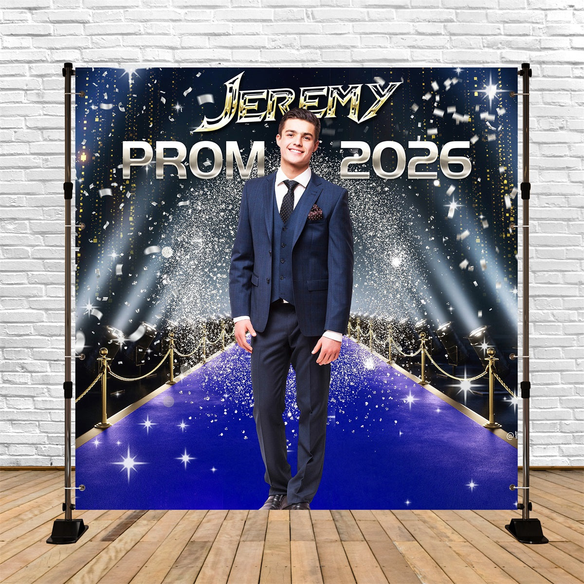 Prom 2026 Backdrop Starry Blue Carpet Custom Party Graduation Backdrop UK LXX5-233