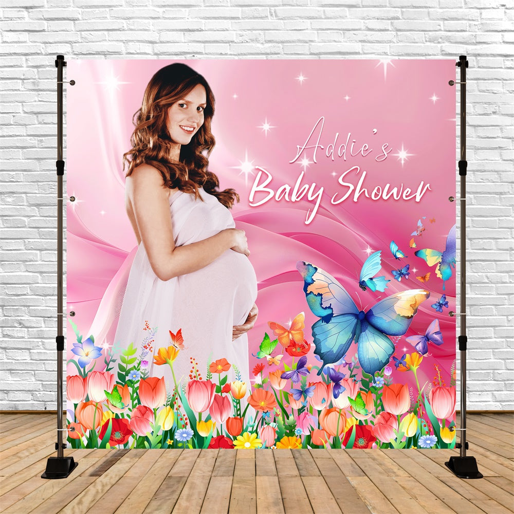Custom Baby Shower Backdrop Butterfly Garden Glow Backdrop UK LXX5-243