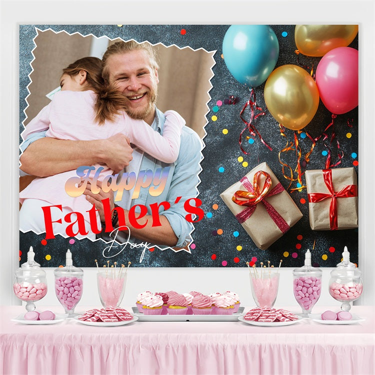 Father's Day Backdrop Ideas Colorful Celebration Balloon Personalized Backdrop UK LXX5-35
