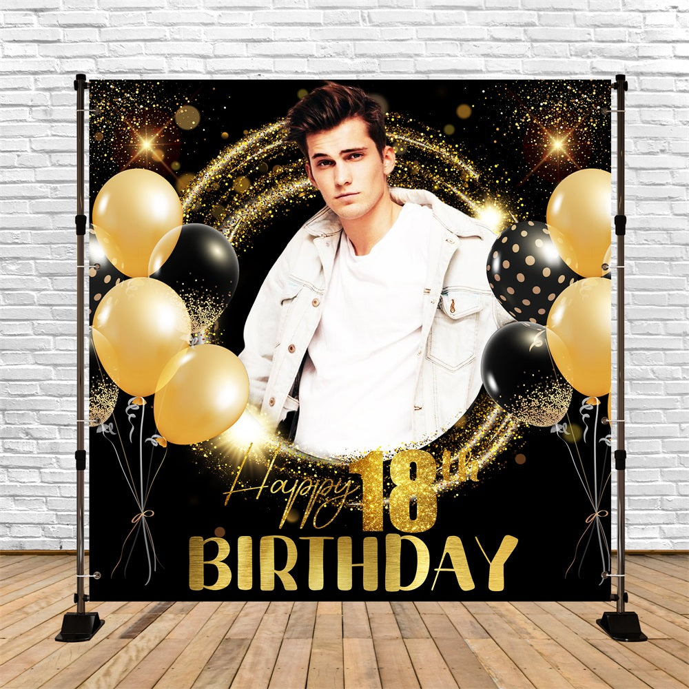 Birthday Backdrop Ideas Shiny 18th Balloon Personalized Backdrop UK LXX5-99