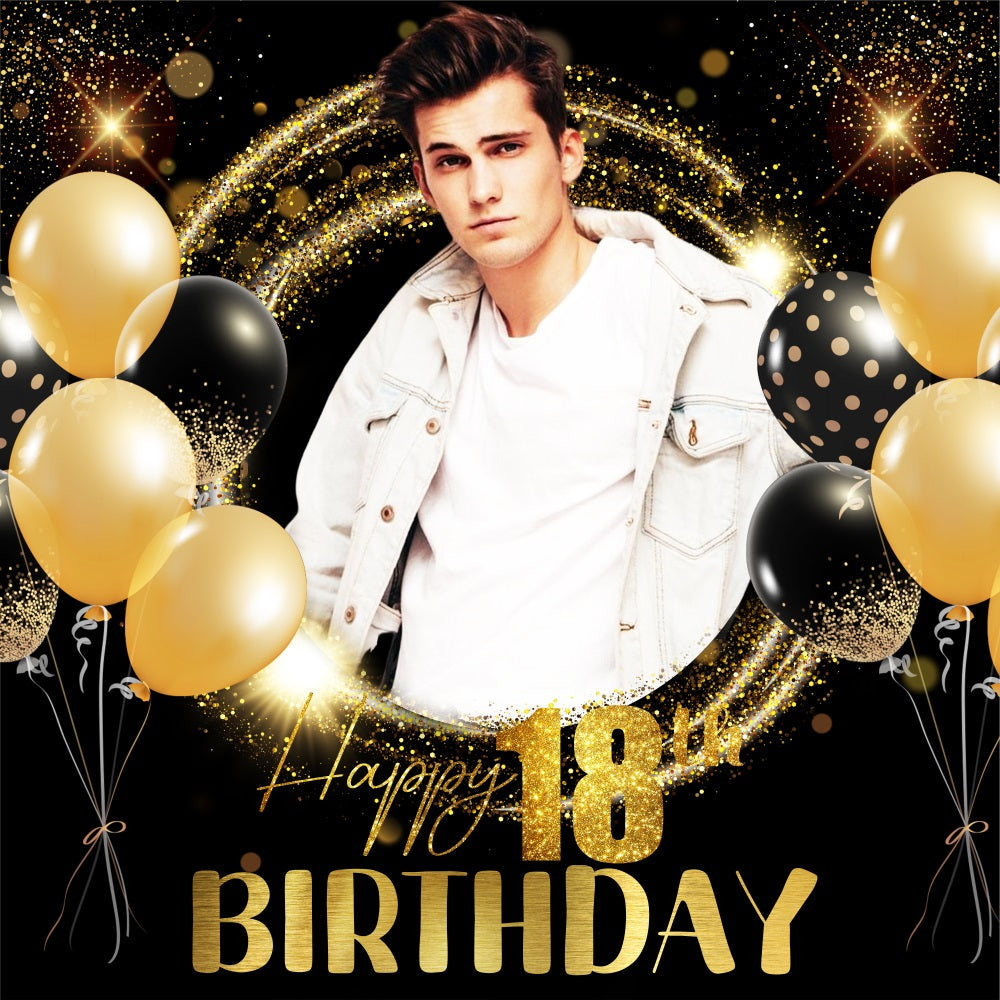 Birthday Backdrop Ideas Shiny 18th Balloon Personalized Backdrop UK LXX5-99