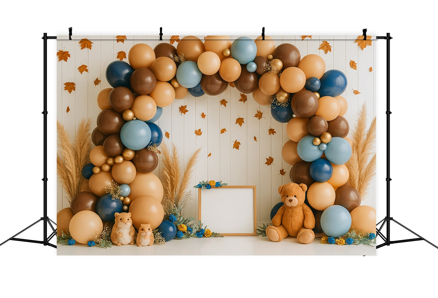Fall Backdrop Ideas Balloon Arch Cozy Celebration Thanksgiving Backdrop Ideas UK LXX510-45