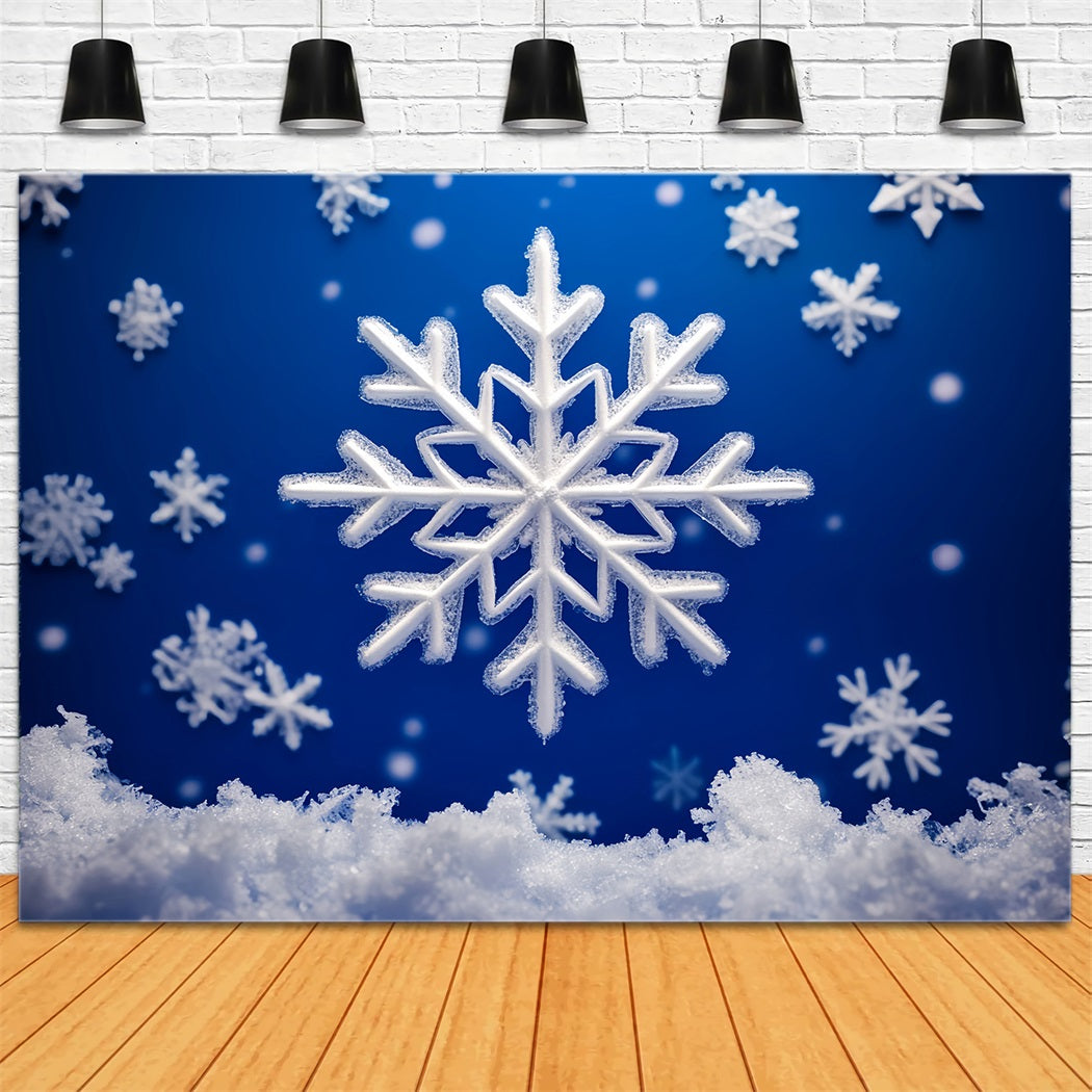 Snowflake Backdrop Sparkling White Snow Winter Photography Backdrops UK LXX510-59